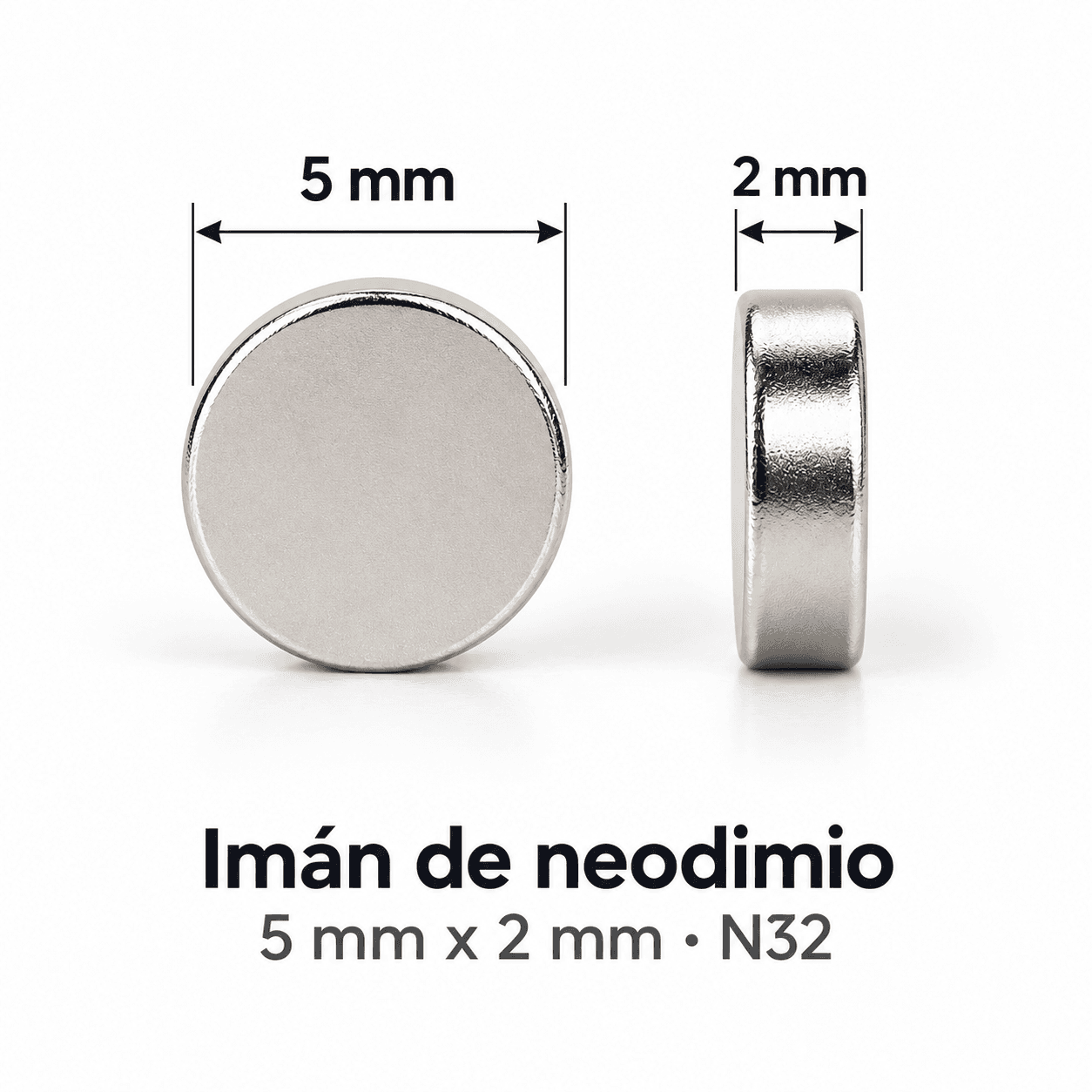 Imanes de Neodimio 5 x 2 mm Alta Precisión